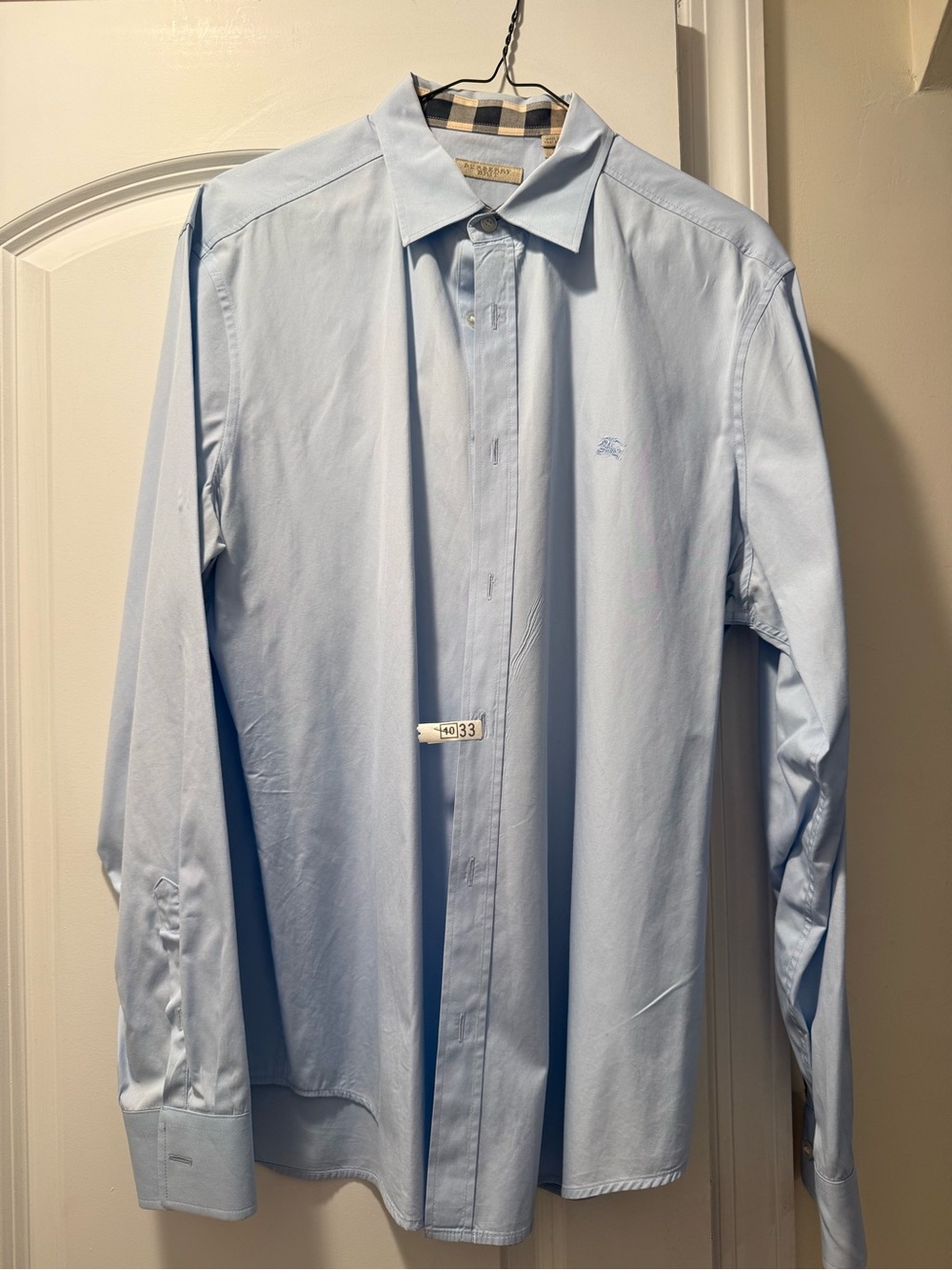 Burberry Light Blue Men's Dress Shirt - Classic Button-Down